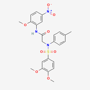 molecular formula C24H25N3O8S B3631238 N~2~-[(3,4-dimethoxyphenyl)sulfonyl]-N~1~-(2-methoxy-5-nitrophenyl)-N~2~-(4-methylphenyl)glycinamide 