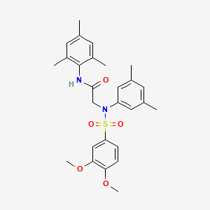 molecular formula C27H32N2O5S B3631242 N~2~-[(3,4-dimethoxyphenyl)sulfonyl]-N~2~-(3,5-dimethylphenyl)-N~1~-mesitylglycinamide 