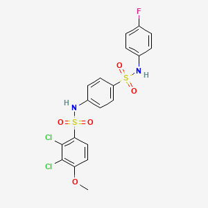 molecular formula C19H15Cl2FN2O5S2 B3631264 2,3-dichloro-N-(4-{[(4-fluorophenyl)amino]sulfonyl}phenyl)-4-methoxybenzenesulfonamide 