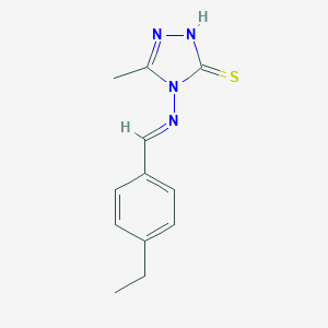 molecular formula C12H14N4S B363127 4-[(4-ethylbenzylidene)amino]-5-methyl-4H-1,2,4-triazole-3-thiol CAS No. 466645-31-8