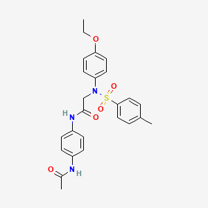 molecular formula C25H27N3O5S B3631299 N~1~-[4-(acetylamino)phenyl]-N~2~-(4-ethoxyphenyl)-N~2~-[(4-methylphenyl)sulfonyl]glycinamide 