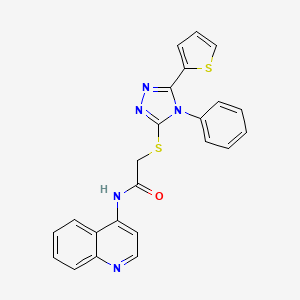 2-{[4-phenyl-5-(thiophen-2-yl)-4H-1,2,4-triazol-3-yl]sulfanyl}-N-(quinolin-4-yl)acetamide