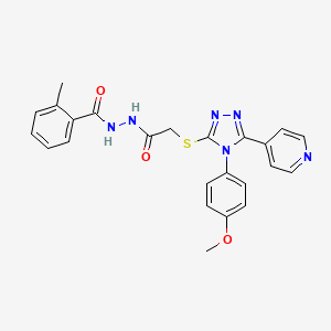 N'-({[4-(4-METHOXYPHENYL)-5-(4-PYRIDINYL)-4H-1,2,4-TRIAZOL-3-YL]SULFANYL}ACETYL)-2-METHYLBENZOHYDRAZIDE