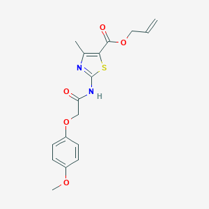 molecular formula C17H18N2O5S B363133 Allyl 2-{[(4-methoxyphenoxy)acetyl]amino}-4-methyl-1,3-thiazole-5-carboxylate CAS No. 430471-41-3