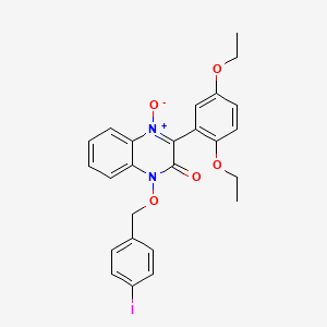 molecular formula C25H23IN2O5 B3631336 3-(2,5-diethoxyphenyl)-1-[(4-iodobenzyl)oxy]-2(1H)-quinoxalinone 4-oxide 