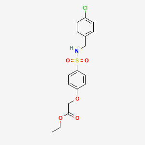 molecular formula C17H18ClNO5S B3631347 Ethyl 2-[4-[(4-chlorophenyl)methylsulfamoyl]phenoxy]acetate 