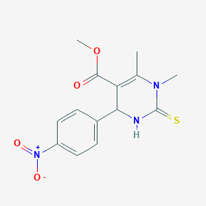 molecular formula C14H15N3O4S B363137 Methyl 3,4-dimethyl-6-(4-nitrophenyl)-2-sulfanylidene-1,6-dihydropyrimidine-5-carboxylate CAS No. 391896-99-4