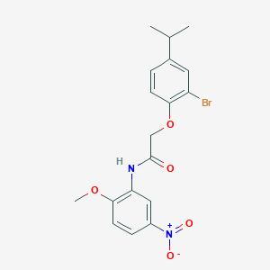 molecular formula C18H19BrN2O5 B3631385 2-(2-bromo-4-isopropylphenoxy)-N-(2-methoxy-5-nitrophenyl)acetamide 