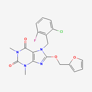 molecular formula C19H16ClFN4O4 B3631412 7-(2-chloro-6-fluorobenzyl)-8-(2-furylmethoxy)-1,3-dimethyl-3,7-dihydro-1H-purine-2,6-dione 