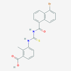 molecular formula C20H15BrN2O3S B3631430 3-({[(5-bromo-1-naphthoyl)amino]carbonothioyl}amino)-2-methylbenzoic acid 