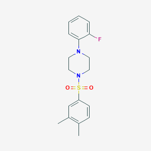 molecular formula C18H21FN2O2S B363144 1-[(3,4-Dimethylphenyl)sulfonyl]-4-(2-fluorophenyl)piperazine CAS No. 496019-96-6