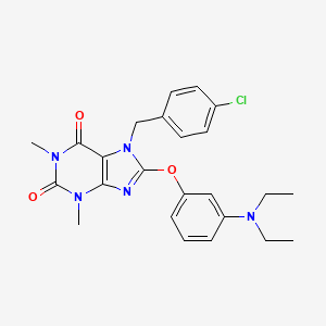 7-[(4-Chlorophenyl)methyl]-8-[3-(diethylamino)phenoxy]-1,3-dimethyl-2,3,6,7-tetrahydro-1H-purine-2,6-dione