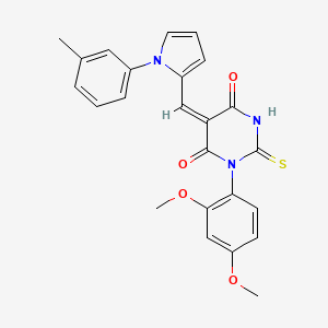 (5E)-1-(2,4-dimethoxyphenyl)-5-{[1-(3-methylphenyl)-1H-pyrrol-2-yl]methylidene}-2-thioxodihydropyrimidine-4,6(1H,5H)-dione