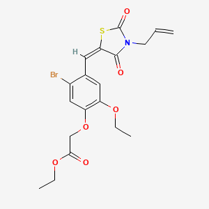 ethyl (5-bromo-4-{(E)-[2,4-dioxo-3-(prop-2-en-1-yl)-1,3-thiazolidin-5-ylidene]methyl}-2-ethoxyphenoxy)acetate