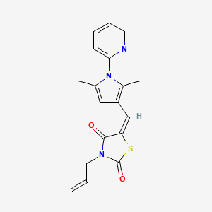 molecular formula C18H17N3O2S B3631555 (5E)-5-{[2,5-dimethyl-1-(pyridin-2-yl)-1H-pyrrol-3-yl]methylidene}-3-(prop-2-en-1-yl)-1,3-thiazolidine-2,4-dione 