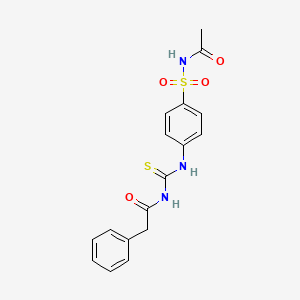 molecular formula C17H17N3O4S2 B3631572 N-[({4-[(acetylamino)sulfonyl]phenyl}amino)carbonothioyl]-2-phenylacetamide 