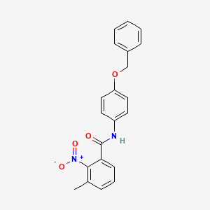 molecular formula C21H18N2O4 B3631582 N-[4-(benzyloxy)phenyl]-3-methyl-2-nitrobenzamide 