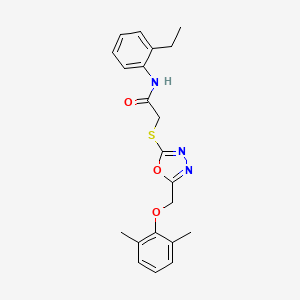 2-({5-[(2,6-dimethylphenoxy)methyl]-1,3,4-oxadiazol-2-yl}sulfanyl)-N-(2-ethylphenyl)acetamide