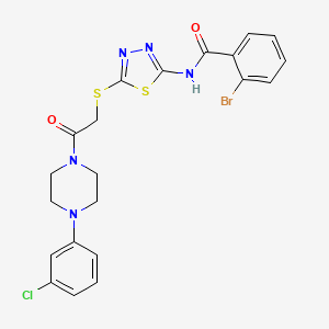 2-bromo-N-[5-({2-[4-(3-chlorophenyl)piperazin-1-yl]-2-oxoethyl}sulfanyl)-1,3,4-thiadiazol-2-yl]benzamide