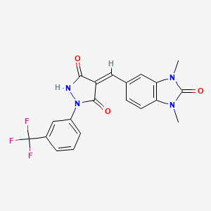 4-[(1,3-dimethyl-2-oxo-2,3-dihydro-1H-benzimidazol-5-yl)methylene]-1-[3-(trifluoromethyl)phenyl]-3,5-pyrazolidinedione