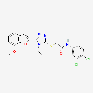 N-(3,4-dichlorophenyl)-2-{[4-ethyl-5-(7-methoxy-1-benzofuran-2-yl)-4H-1,2,4-triazol-3-yl]sulfanyl}acetamide