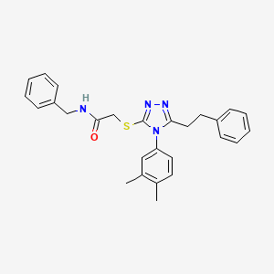 N-benzyl-2-{[4-(3,4-dimethylphenyl)-5-(2-phenylethyl)-4H-1,2,4-triazol-3-yl]thio}acetamide