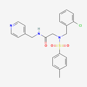 molecular formula C22H22ClN3O3S B3631646 2-[(2-chlorophenyl)methyl-(4-methylphenyl)sulfonylamino]-N-(pyridin-4-ylmethyl)acetamide 