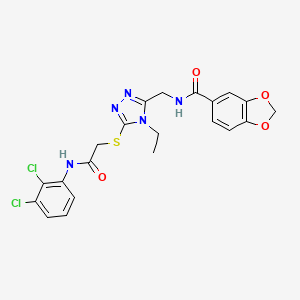 N-{[5-({2-[(2,3-dichlorophenyl)amino]-2-oxoethyl}sulfanyl)-4-ethyl-4H-1,2,4-triazol-3-yl]methyl}-1,3-benzodioxole-5-carboxamide