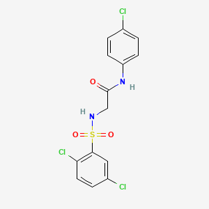 molecular formula C14H11Cl3N2O3S B3631664 N-(4-chlorophenyl)-2-[(2,5-dichlorophenyl)sulfonylamino]acetamide 