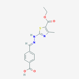 4-[(E)-{2-[5-(ethoxycarbonyl)-4-methyl-1,3-thiazol-2-yl]hydrazinylidene}methyl]benzoic acid