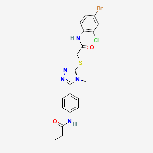 N-{4-[5-({2-[(4-bromo-2-chlorophenyl)amino]-2-oxoethyl}sulfanyl)-4-methyl-4H-1,2,4-triazol-3-yl]phenyl}propanamide