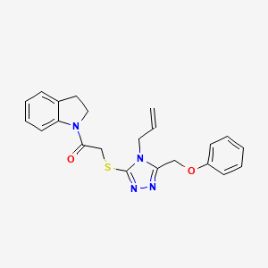 1-(2,3-Dihydroindol-1-yl)-2-[[5-(phenoxymethyl)-4-prop-2-enyl-1,2,4-triazol-3-yl]sulfanyl]ethanone