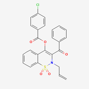 molecular formula C25H18ClNO5S B3631854 2-allyl-3-benzoyl-1,1-dioxido-2H-1,2-benzothiazin-4-yl 4-chlorobenzoate 