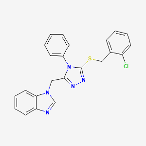 molecular formula C23H18ClN5S B3631859 1-({5-[(2-chlorobenzyl)thio]-4-phenyl-4H-1,2,4-triazol-3-yl}methyl)-1H-benzimidazole 