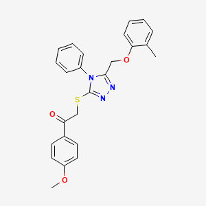 1-(4-methoxyphenyl)-2-({5-[(2-methylphenoxy)methyl]-4-phenyl-4H-1,2,4-triazol-3-yl}thio)ethanone