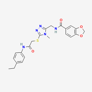 N-{[5-({2-[(4-ethylphenyl)amino]-2-oxoethyl}thio)-4-methyl-4H-1,2,4-triazol-3-yl]methyl}-1,3-benzodioxole-5-carboxamide