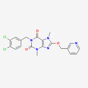 molecular formula C20H17Cl2N5O3 B3631918 1-(3,4-dichlorobenzyl)-3,7-dimethyl-8-(3-pyridinylmethoxy)-3,7-dihydro-1H-purine-2,6-dione 