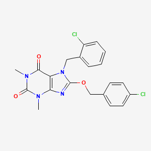 7-(2-chlorobenzyl)-8-[(4-chlorobenzyl)oxy]-1,3-dimethyl-3,7-dihydro-1H-purine-2,6-dione