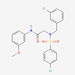 molecular formula C22H20Cl2N2O4S B3631941 2-[(3-chlorophenyl)methyl-(4-chlorophenyl)sulfonylamino]-N-(3-methoxyphenyl)acetamide 