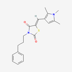 molecular formula C20H22N2O2S B3631956 3-(3-phenylpropyl)-5-[(1,2,5-trimethyl-1H-pyrrol-3-yl)methylene]-1,3-thiazolidine-2,4-dione 