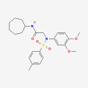 N~1~-cycloheptyl-N~2~-(3,4-dimethoxyphenyl)-N~2~-[(4-methylphenyl)sulfonyl]glycinamide