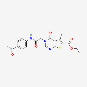 ethyl 3-{2-[(4-acetylphenyl)amino]-2-oxoethyl}-5-methyl-4-oxo-3,4-dihydrothieno[2,3-d]pyrimidine-6-carboxylate