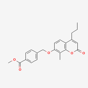 molecular formula C22H22O5 B3631979 methyl 4-{[(8-methyl-2-oxo-4-propyl-2H-chromen-7-yl)oxy]methyl}benzoate 