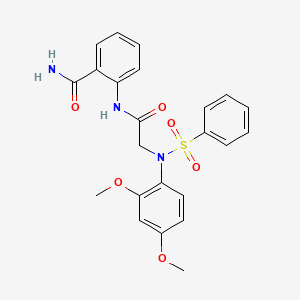 2-{[N-(2,4-dimethoxyphenyl)-N-(phenylsulfonyl)glycyl]amino}benzamide