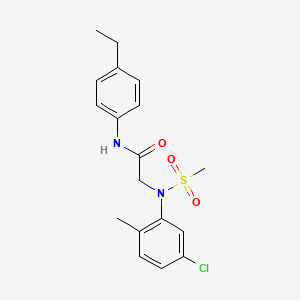 molecular formula C18H21ClN2O3S B3632014 N~2~-(5-chloro-2-methylphenyl)-N~1~-(4-ethylphenyl)-N~2~-(methylsulfonyl)glycinamide 