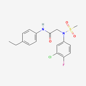 N~2~-(3-chloro-4-fluorophenyl)-N~1~-(4-ethylphenyl)-N~2~-(methylsulfonyl)glycinamide