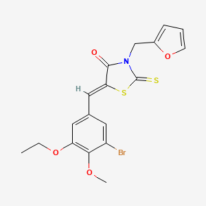 5-(3-bromo-5-ethoxy-4-methoxybenzylidene)-3-(2-furylmethyl)-2-thioxo-1,3-thiazolidin-4-one