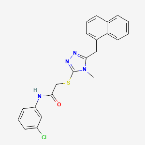 molecular formula C22H19ClN4OS B3632099 N-(3-chlorophenyl)-2-{[4-methyl-5-(naphthalen-1-ylmethyl)-4H-1,2,4-triazol-3-yl]sulfanyl}acetamide 