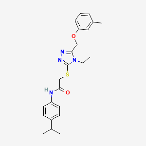 2-({4-ethyl-5-[(3-methylphenoxy)methyl]-4H-1,2,4-triazol-3-yl}sulfanyl)-N-[4-(propan-2-yl)phenyl]acetamide