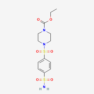 molecular formula C13H19N3O6S2 B3632155 ethyl 4-{[4-(aminosulfonyl)phenyl]sulfonyl}-1-piperazinecarboxylate 